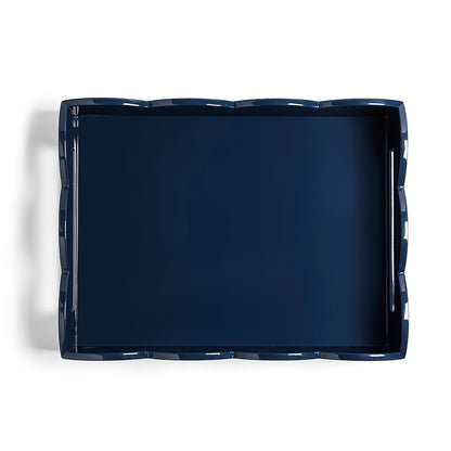 Scalloped Tray Medium Pale Denim & Navy