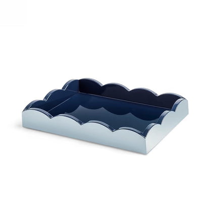 Scalloped Tray Pale Denim & Navy