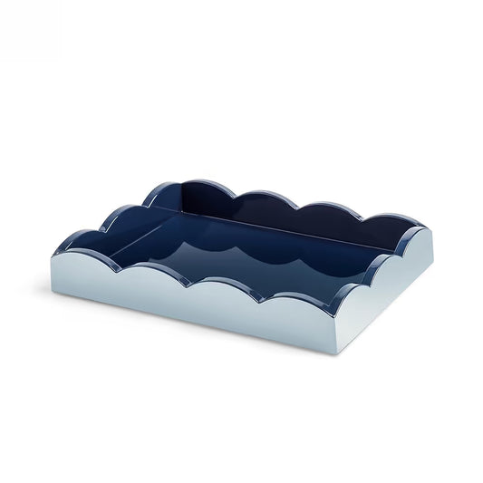 Scalloped Tray Pale Denim & Navy