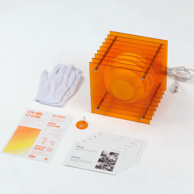 LOP Small Square Orange Lamp