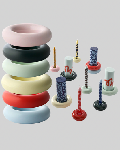 Pillar Candle Mint & Red