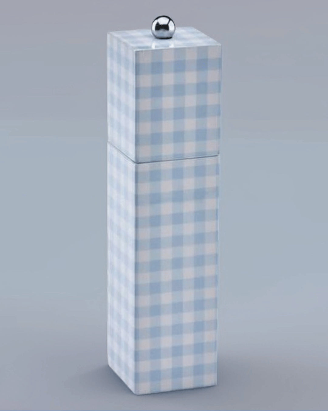 Blue Gingham Salt & Pepper Mill