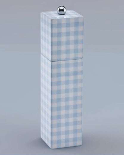 Blue Gingham Salt & Pepper Mill