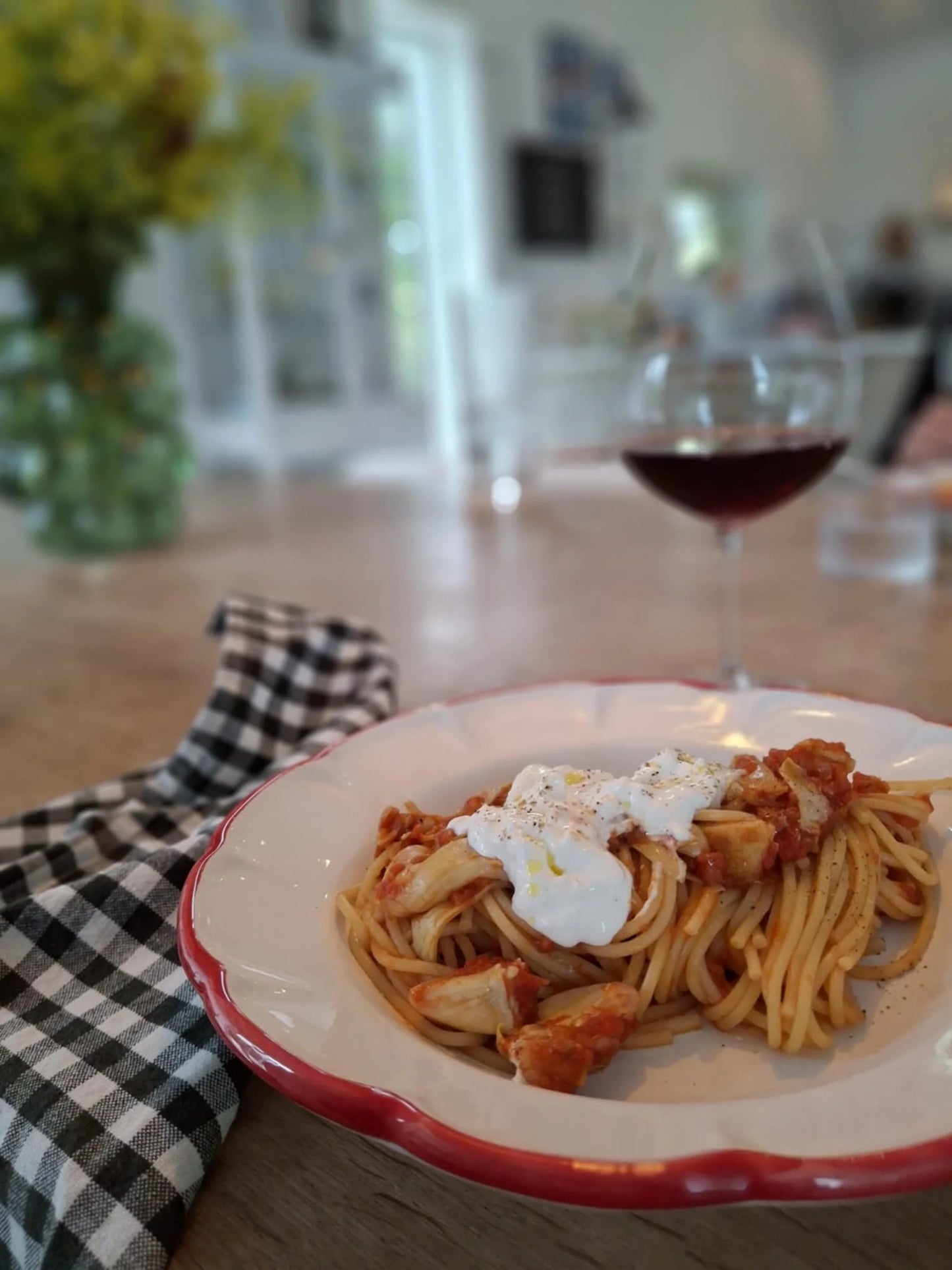 Pasta Plate Red Line