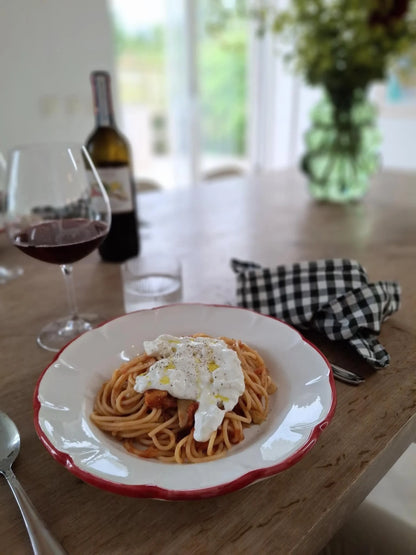 Pasta Plate Red Line