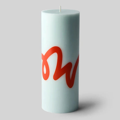 Pillar Candle Mint & Red