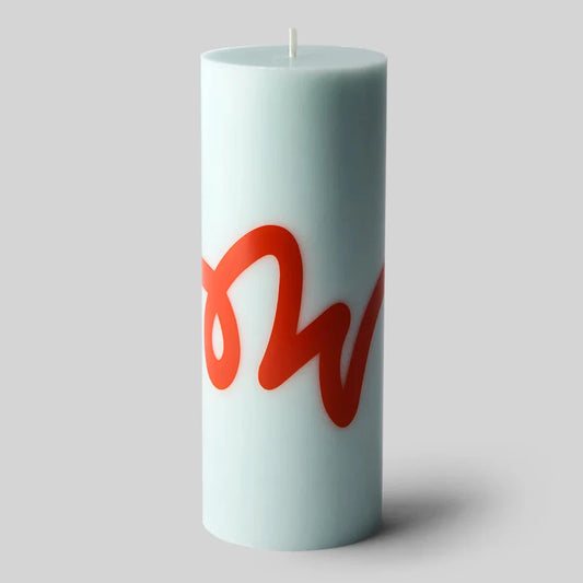 Pillar Candle Mint & Red