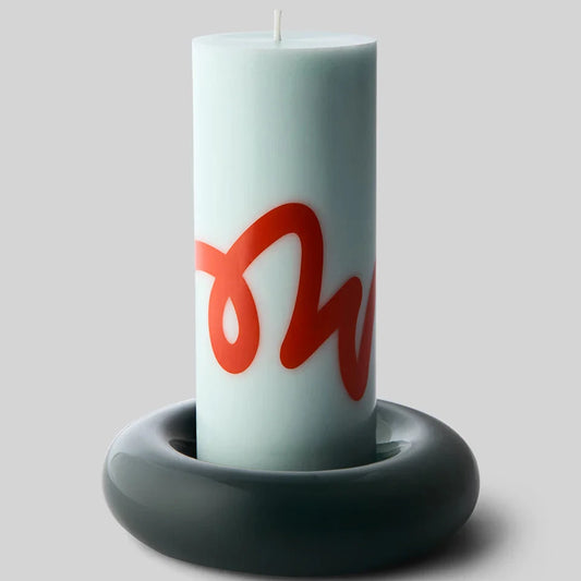 Pillar Candle Mint & Red