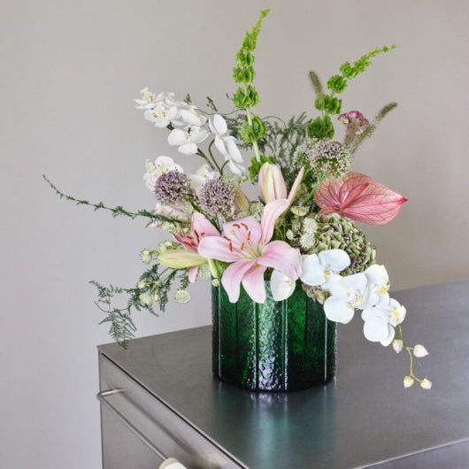 Vase rond vert émeraude