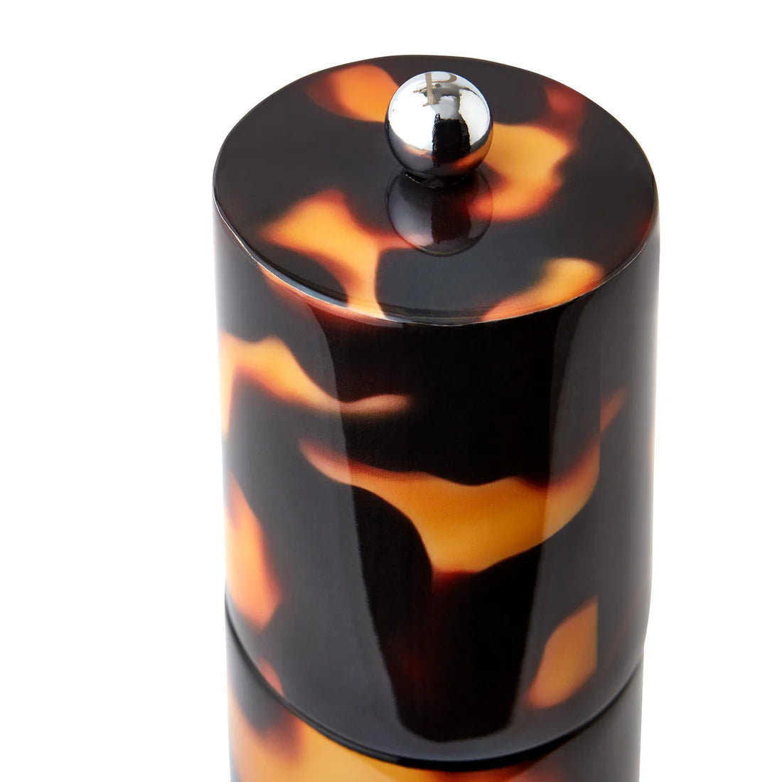 Faux Tortoiseshell Round Column Salt & Pepper Mill