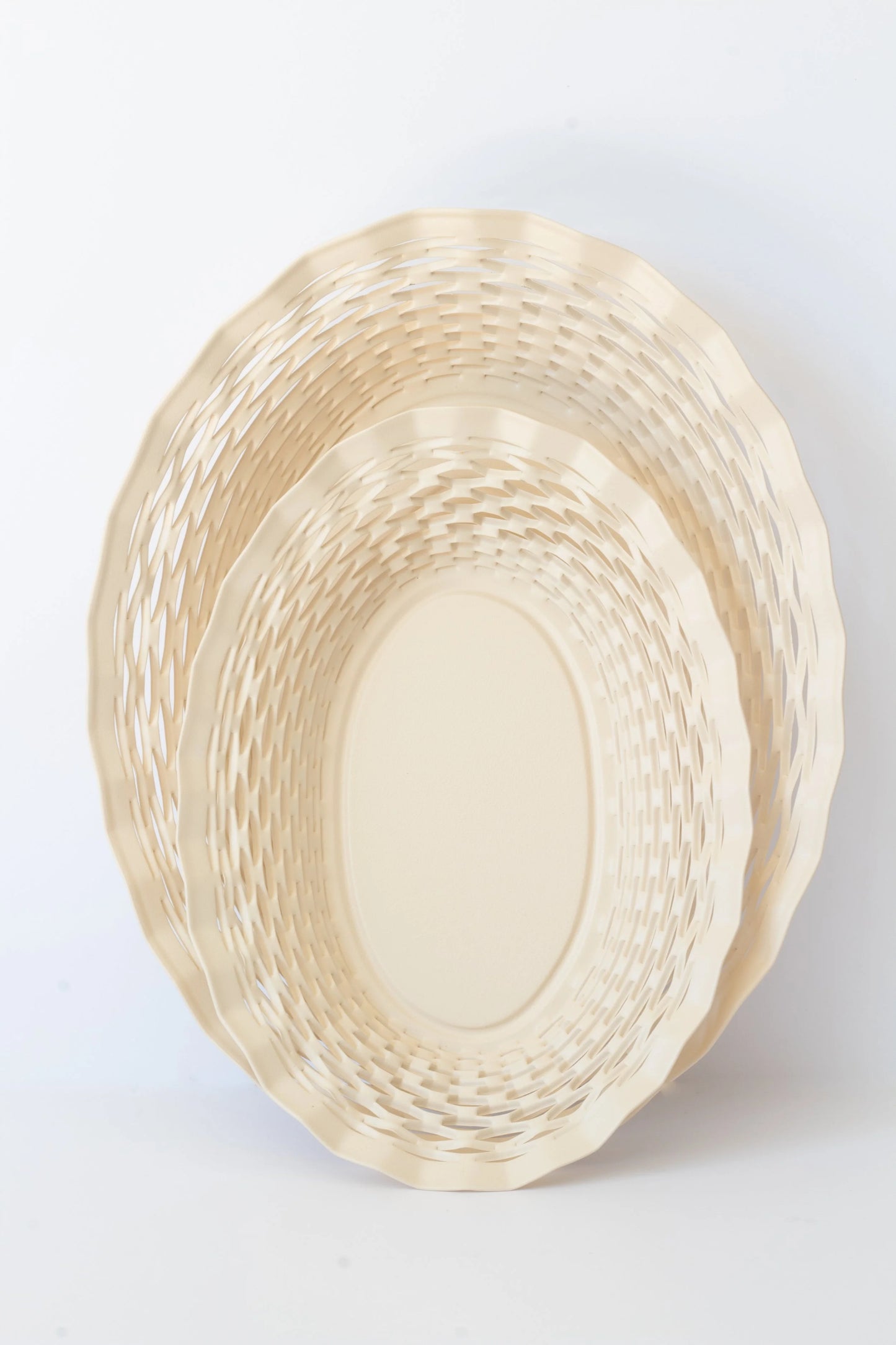 Bread Basket Large Creme White