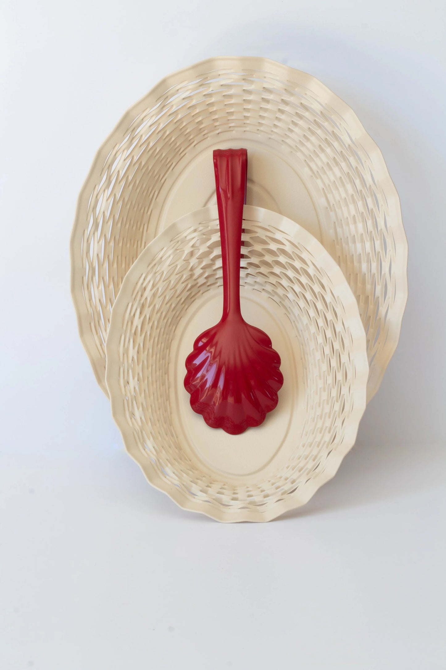 Bread Basket Large Creme White