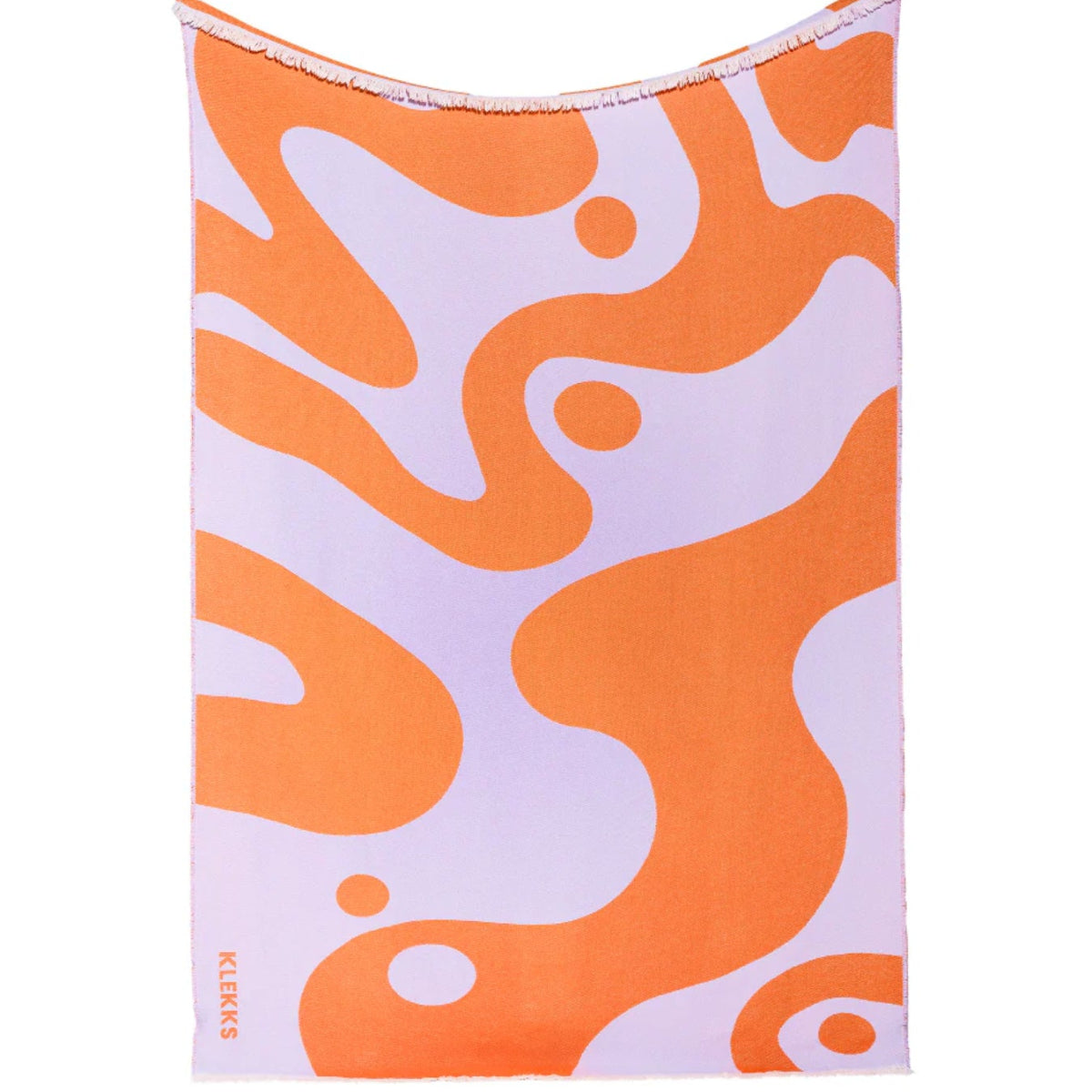 Klekks bomullsfilt no.8 orange lavendel mot vit bakgrund