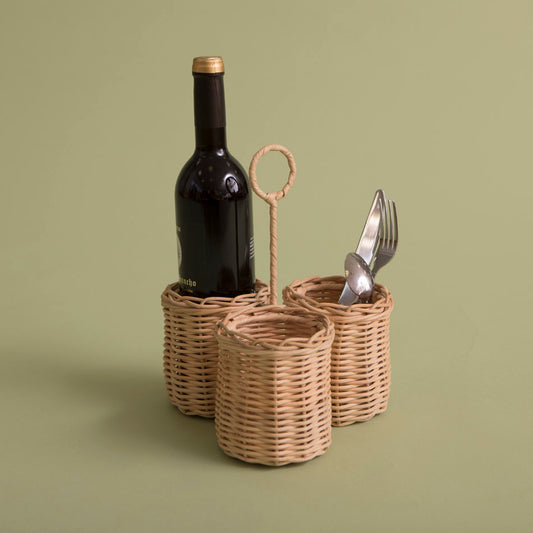 Rattan Cutlery Caddy