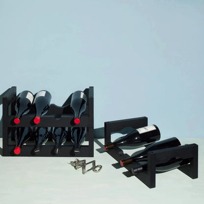 Massproductions Silo Stackable Wine Rack Black