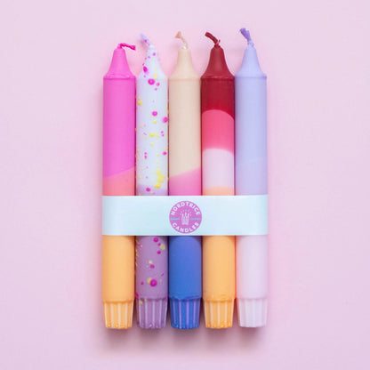 Kerzen Pastell Party Sonnenuntergang Mix 5-teilig