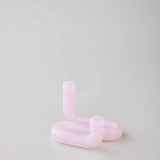 Wave Candle Holder Milky Rose
